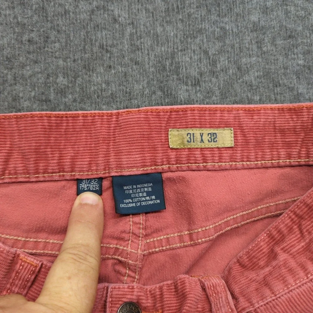 Polo Ralph Lauren Jeans 31x32 Red Corduroy Classic Straight Preppy‎ Casual